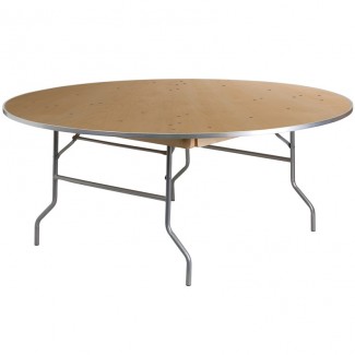 XA-72-BIRCH-M-GG 72 inch round commercial banquet hotel hospitality folding table